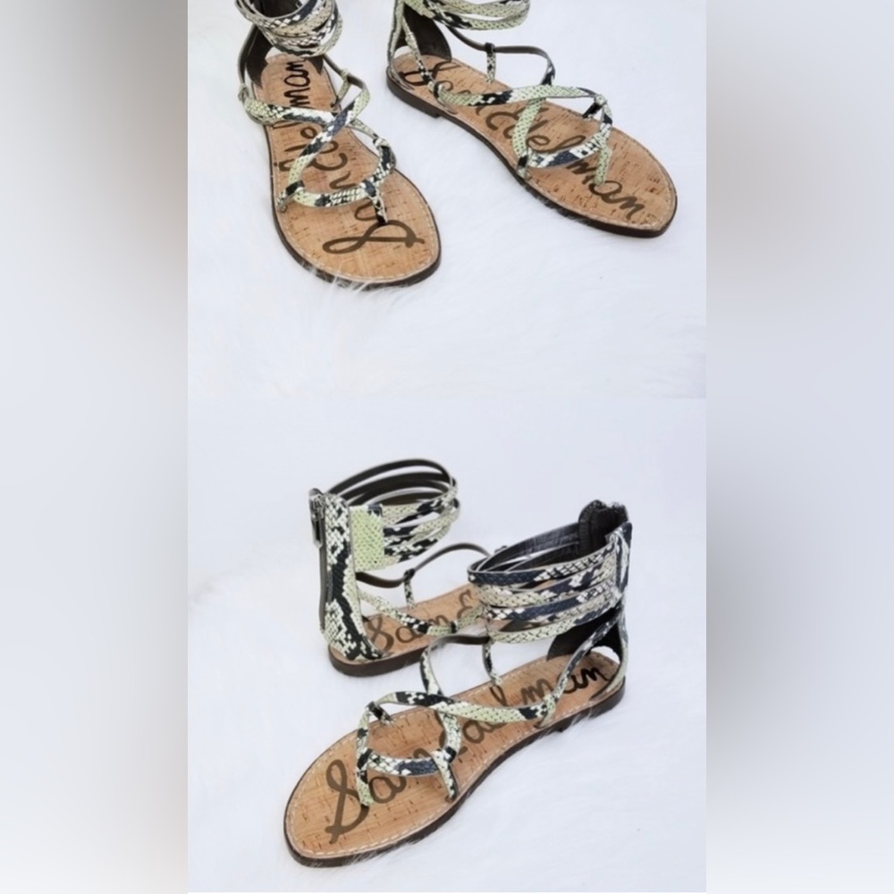 Sam Edelman snake print gladiator sandals